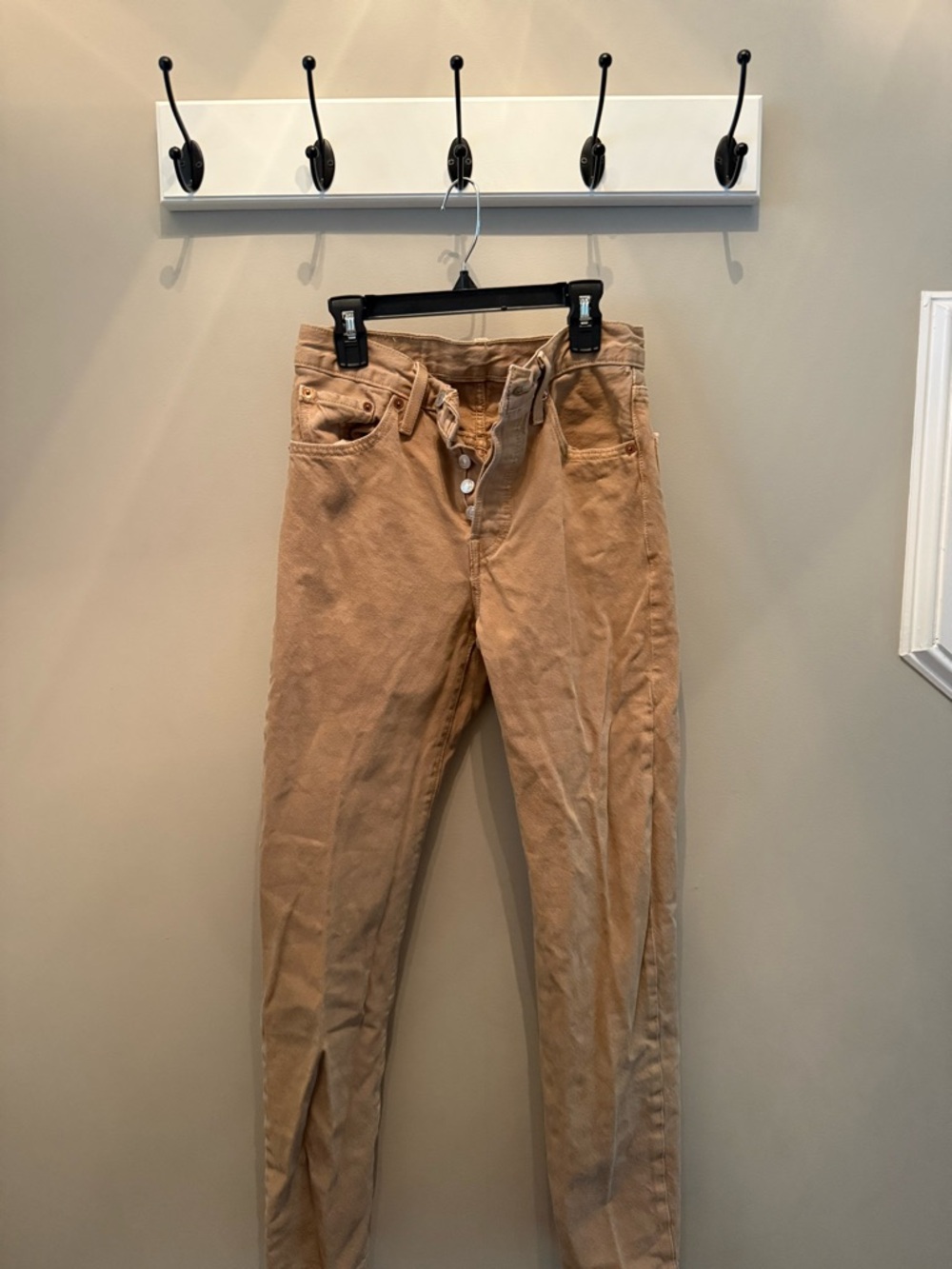 Levi's 501 Tan Straight Leg Jeans - 24x30